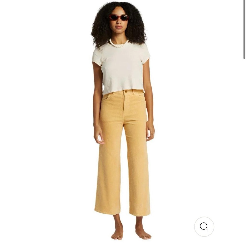 Billabong Beachy Boho Be Free Corduroy Pants in Hemp 2 Yellow Sz 29 Whimsy Surf